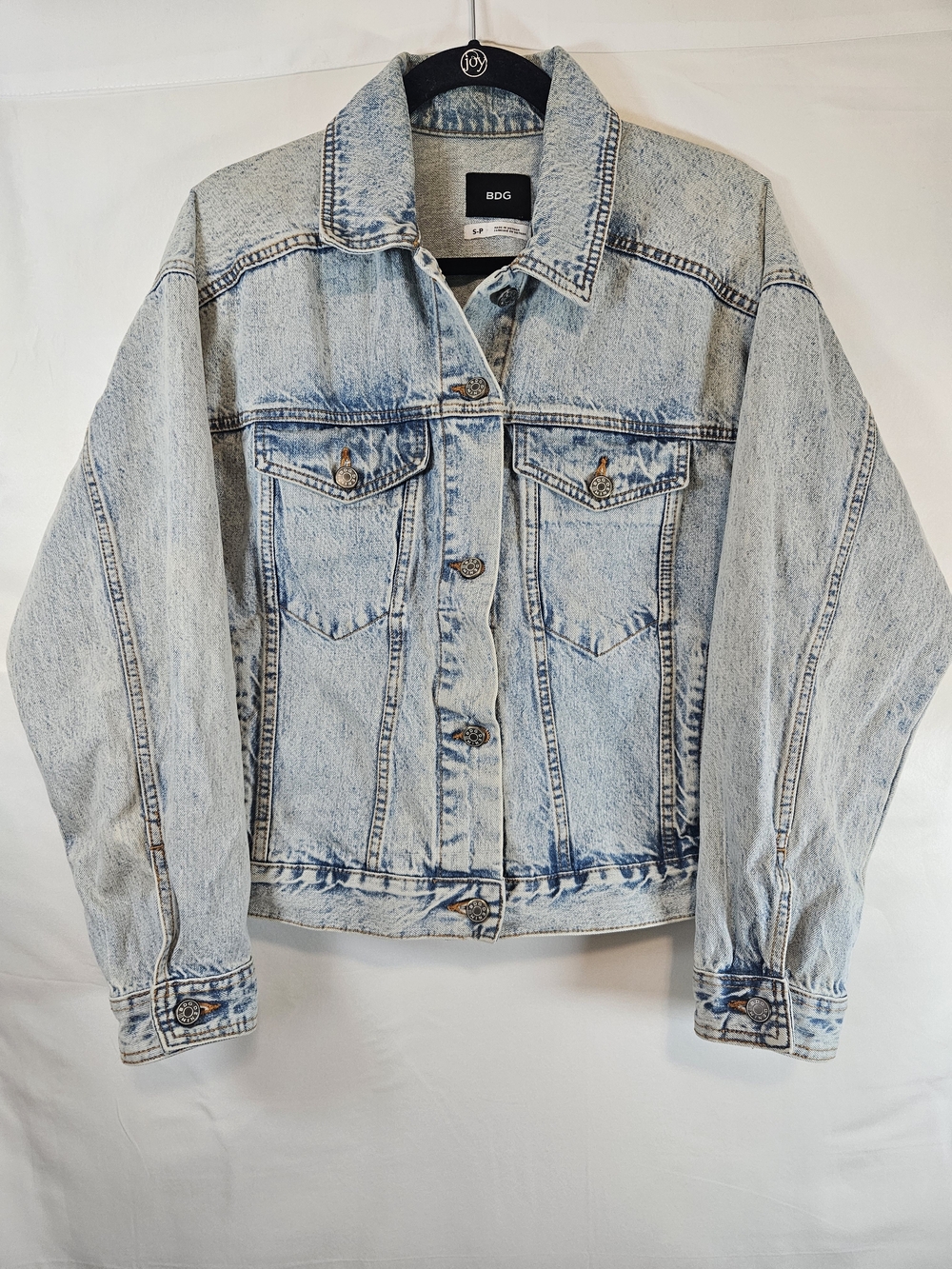 BDG Light Acid-Wash Blue Denim Jacket Casual Cropped Streetwear